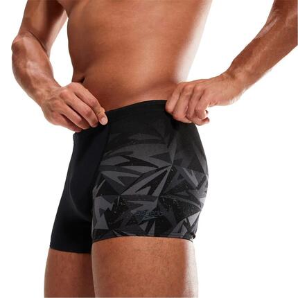 Short De Bain Motif/style Géométrique Homme (Noir / Gris Imprimé)