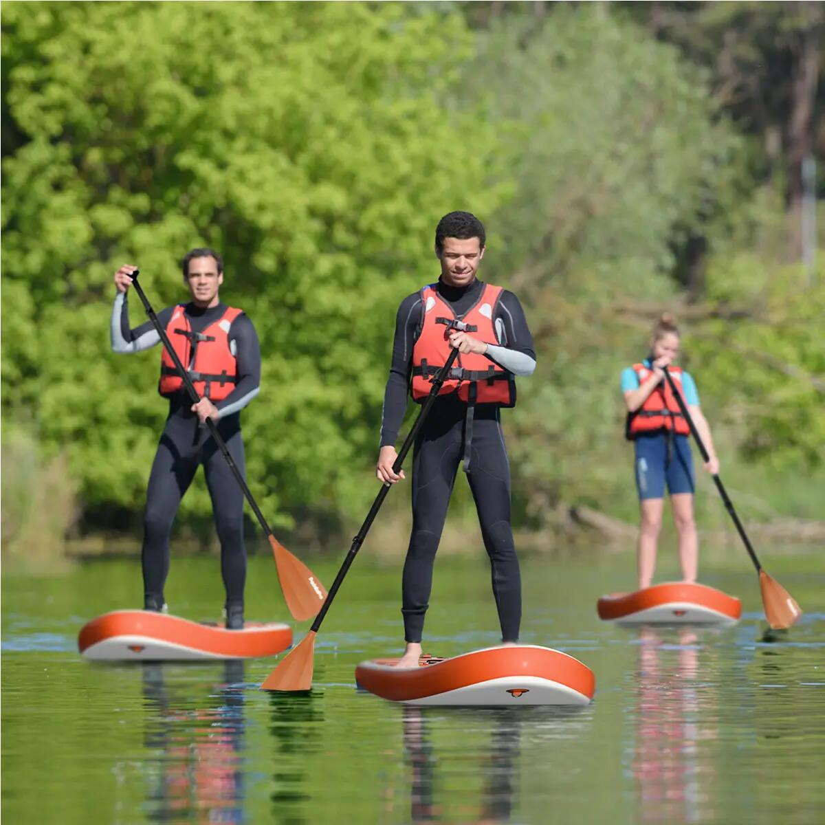 PaddlePro SUP Board - opblaasbaar - 320cm - max 150kg - Wit/Oranje 9/10