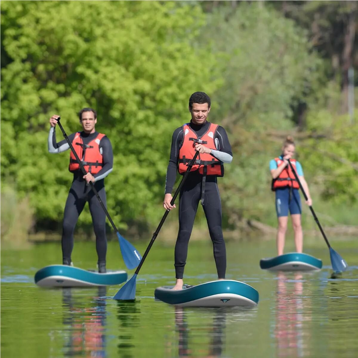 PaddlePro SUP Board - opblaasbaar - 320cm - max 150kg - Wit/Blauwgroen 9/10