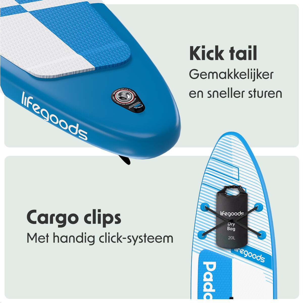 PaddlePro SUP Board Pro - opblaasbaar - 320cm - max 150kg - Lichtblauw 6/10