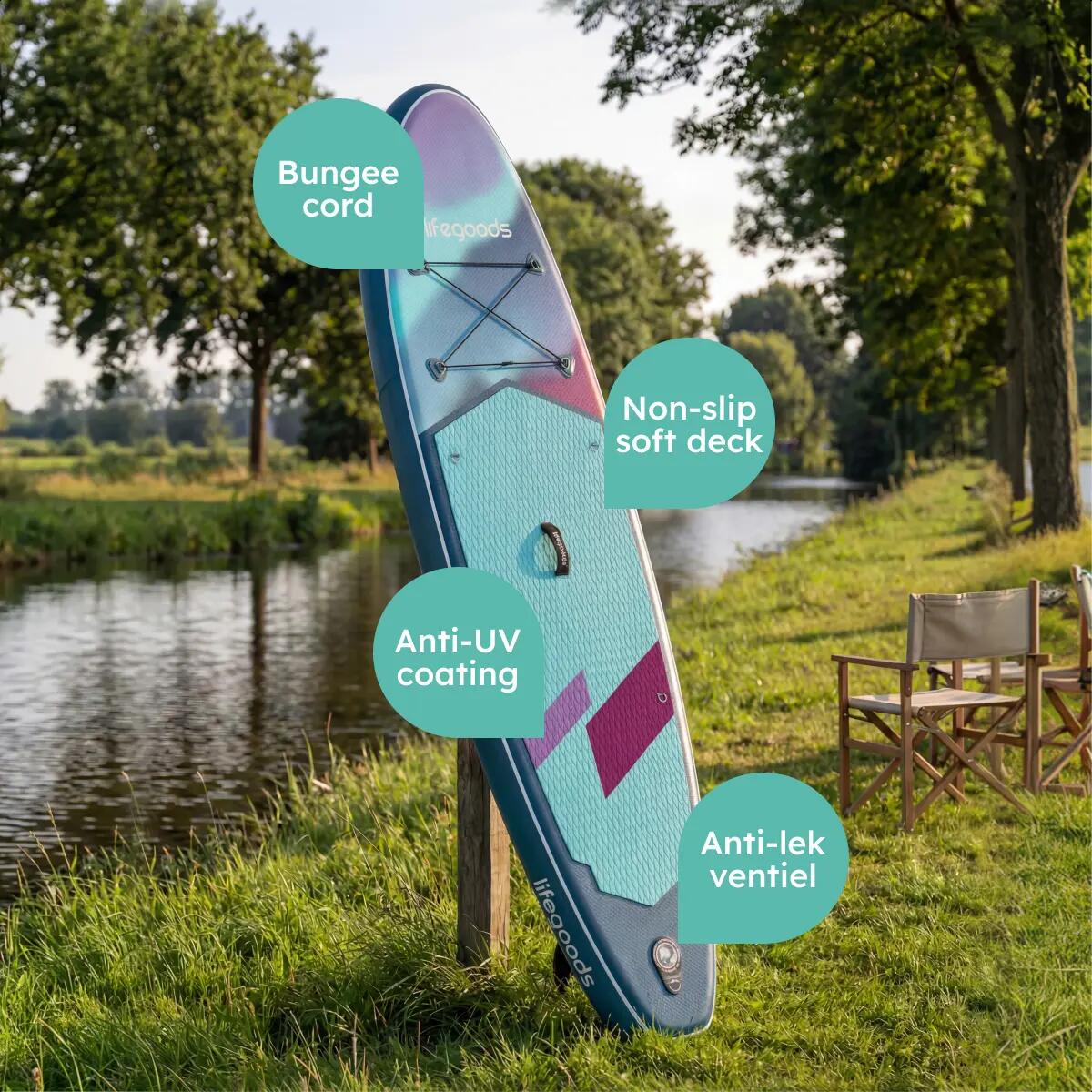 SUP Board Allround Compact - met zitje - 300cm - max 100kg - beginners - Paars 8/10