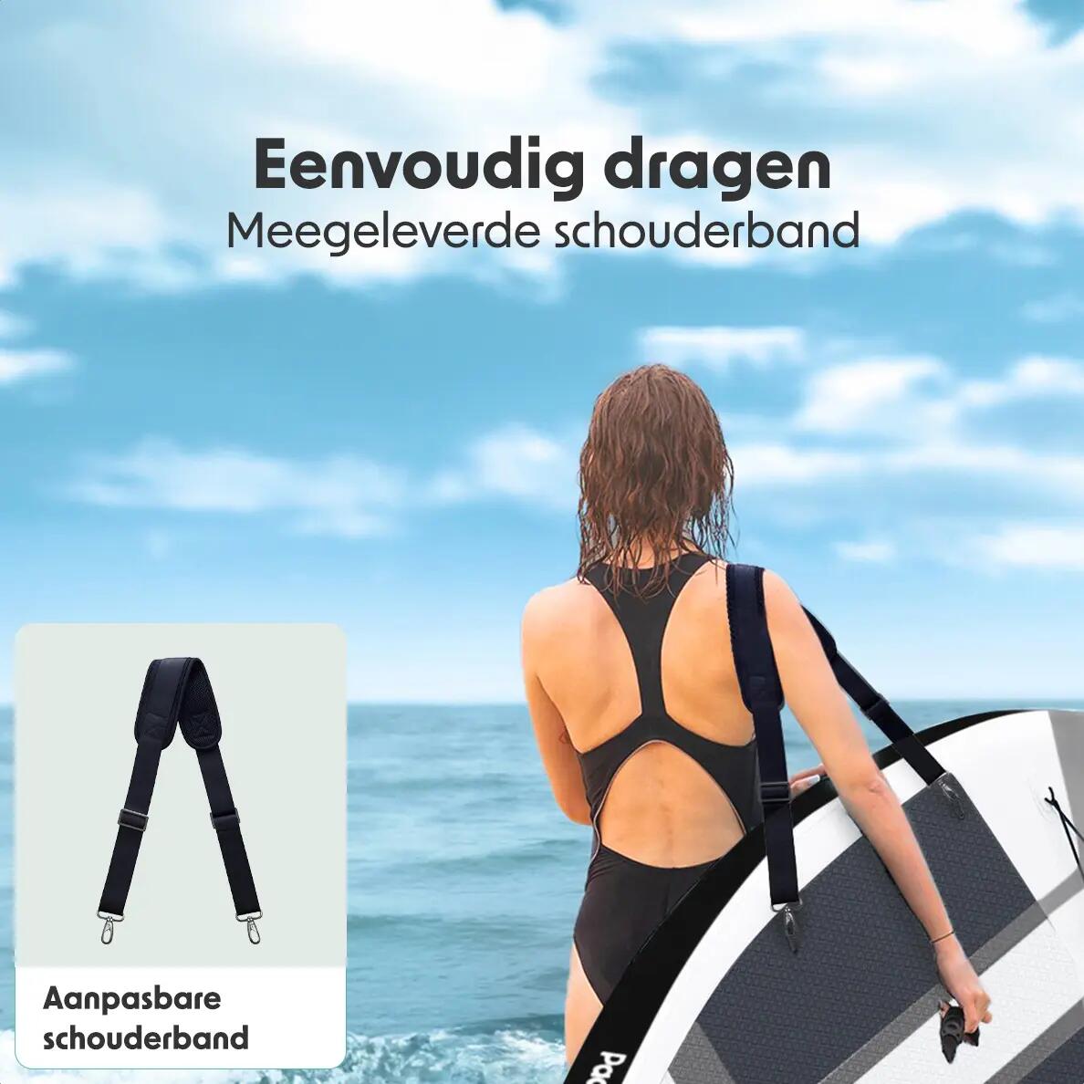 PaddlePro SUP Board - met zitje - opblaasbaar - 320cm - max 150kg - Zwart 7/10