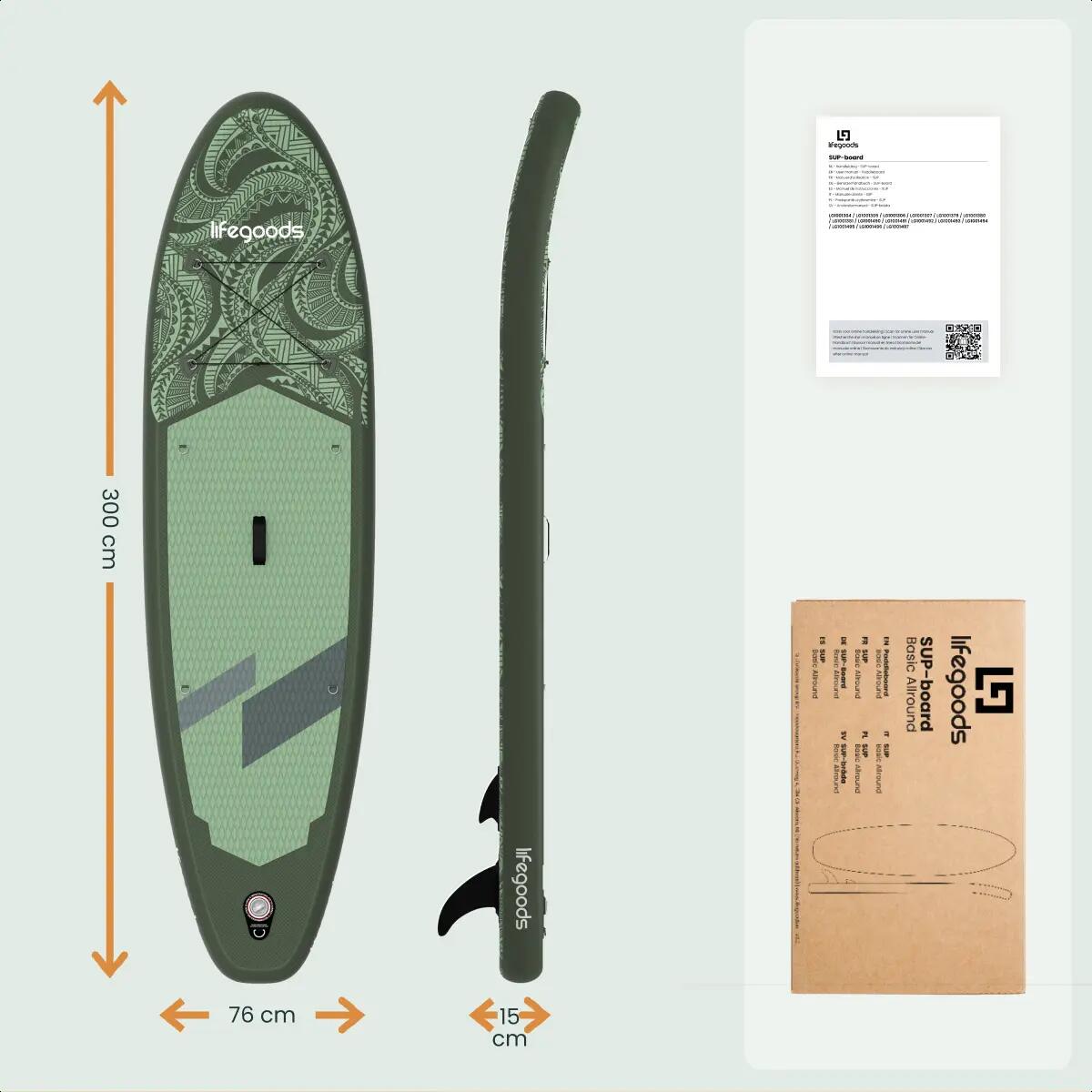 SUP Board Allround Compact - met zitje - 300cm - max 100kg - beginners - Groen 7/10