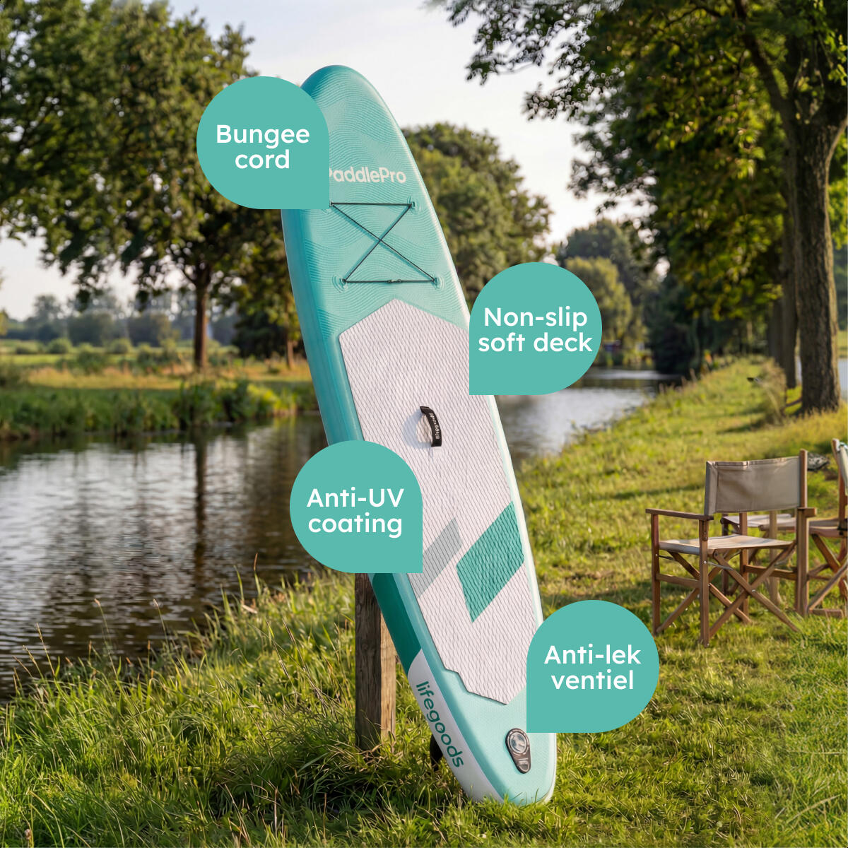 SUP Board Allround Compact - met zitje - 300cm - max 100kg - beginners - Groen 8/10