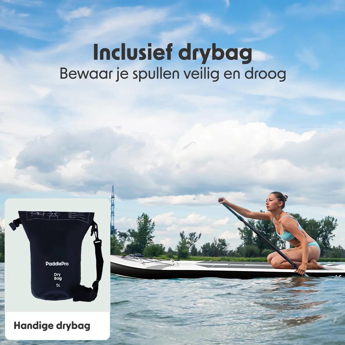PaddlePro SUP Board - met zitje - opblaasbaar - 320cm - max 150kg - Zwart 6/10