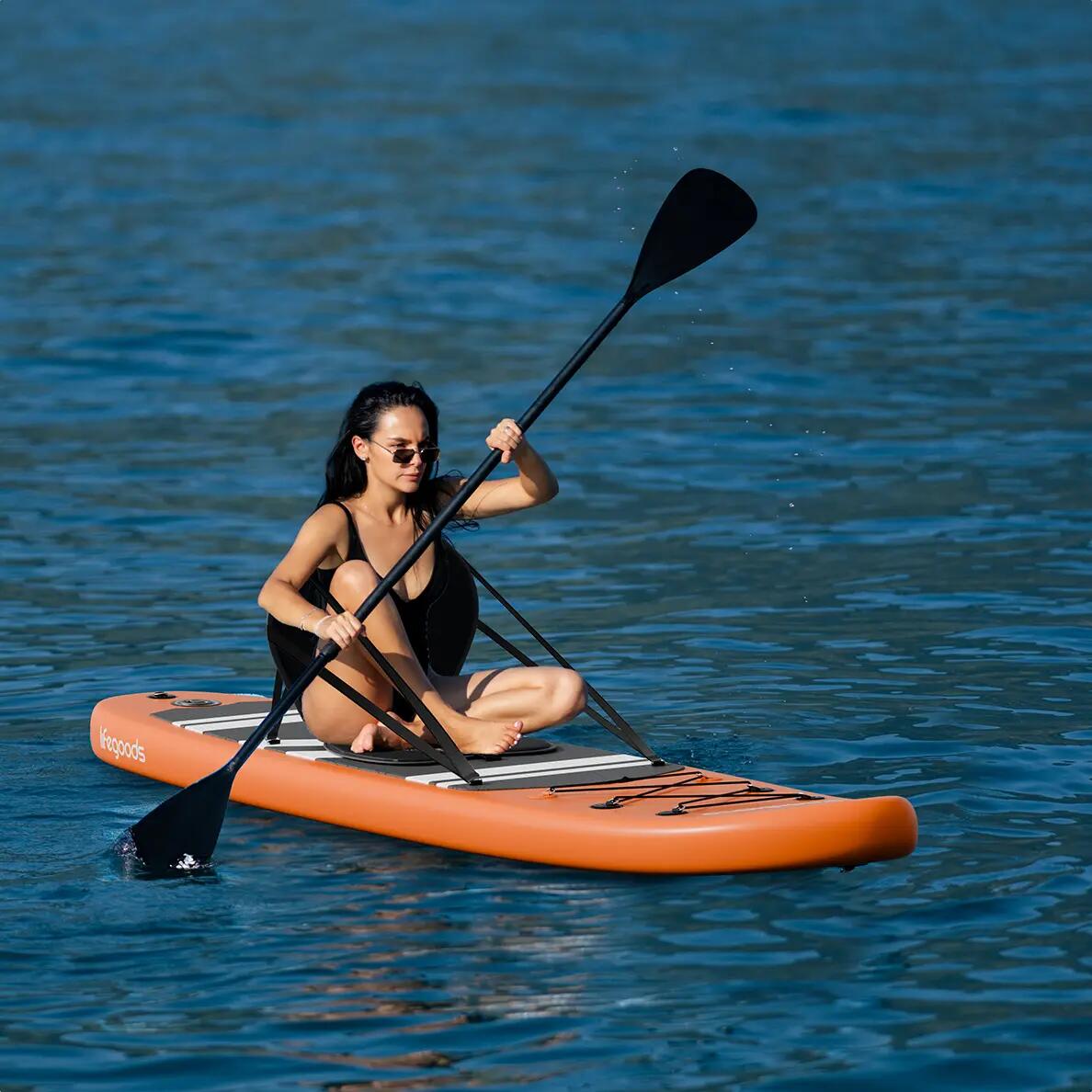 PaddlePro SUP Board - met zitje - opblaasbaar - 320cm - max 150kg - Oranje 5/10