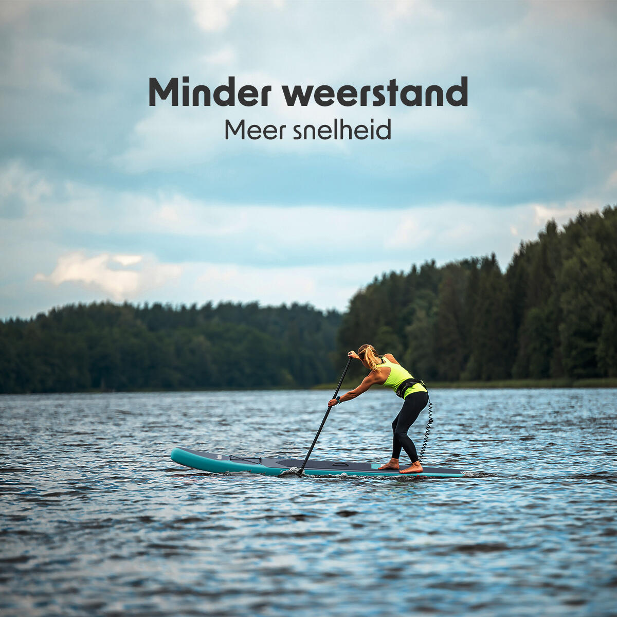 SUP Board Touring - complete set - opblaasbaar - 365cm - max 165kg - Blauwgroen 5/10
