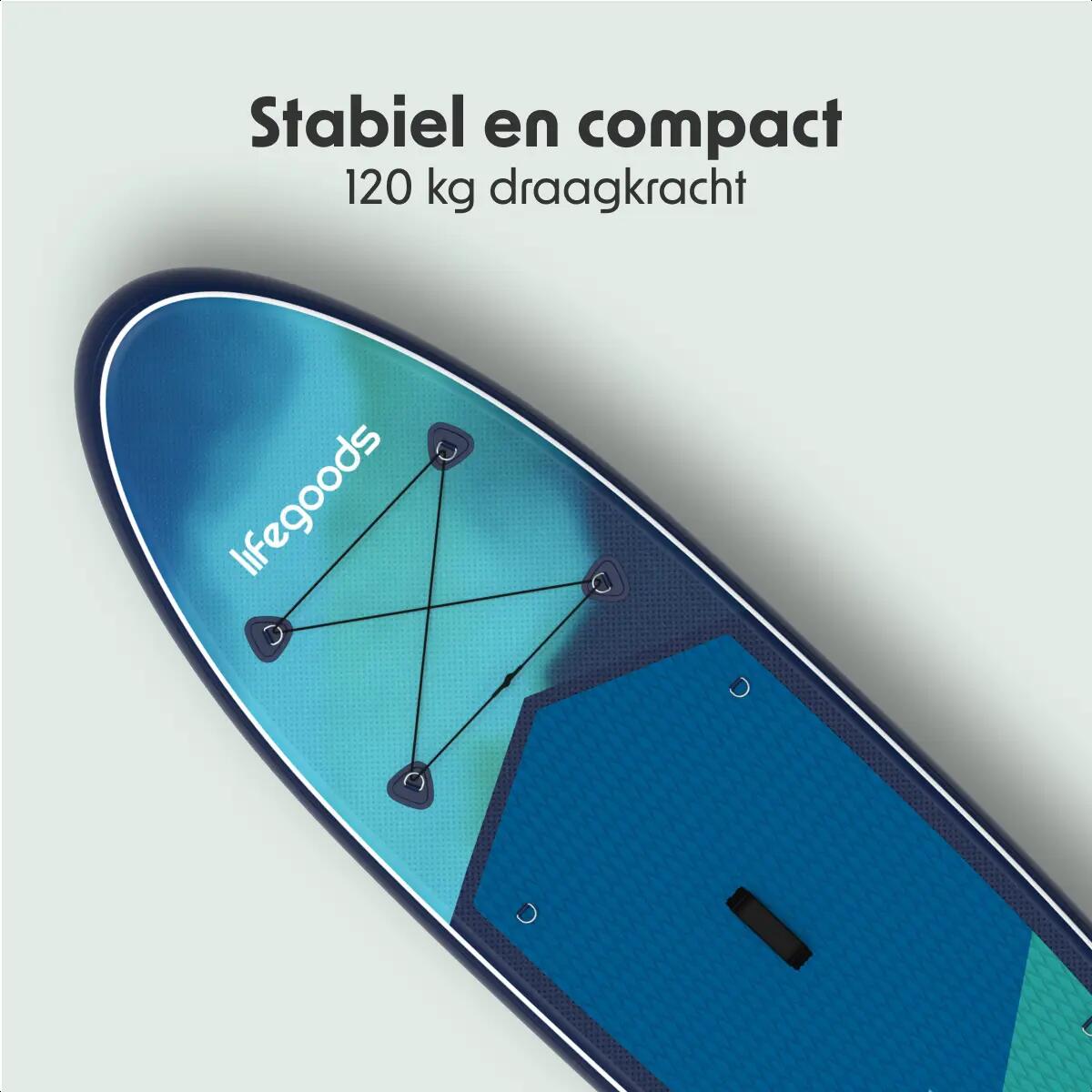 SUP Board Allround Compact - met zitje - 300cm - max 100kg - beginners - Blauw 5/10
