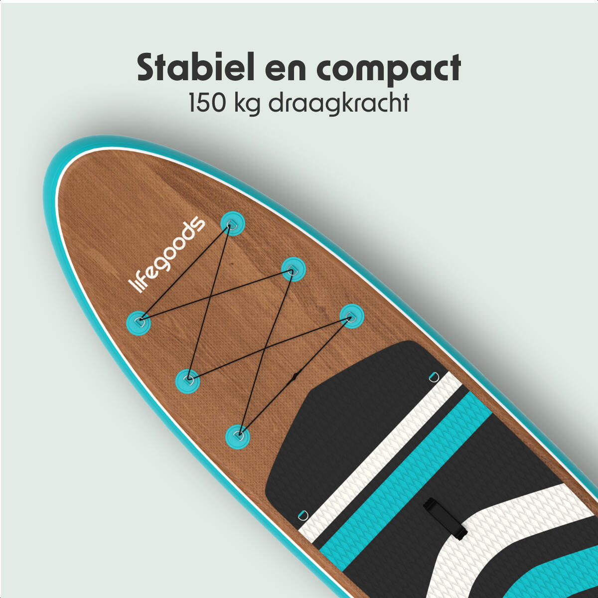 PaddlePro SUP Board - opblaasbaar - 320cm - max 150kg - Hout/Blauw 5/10