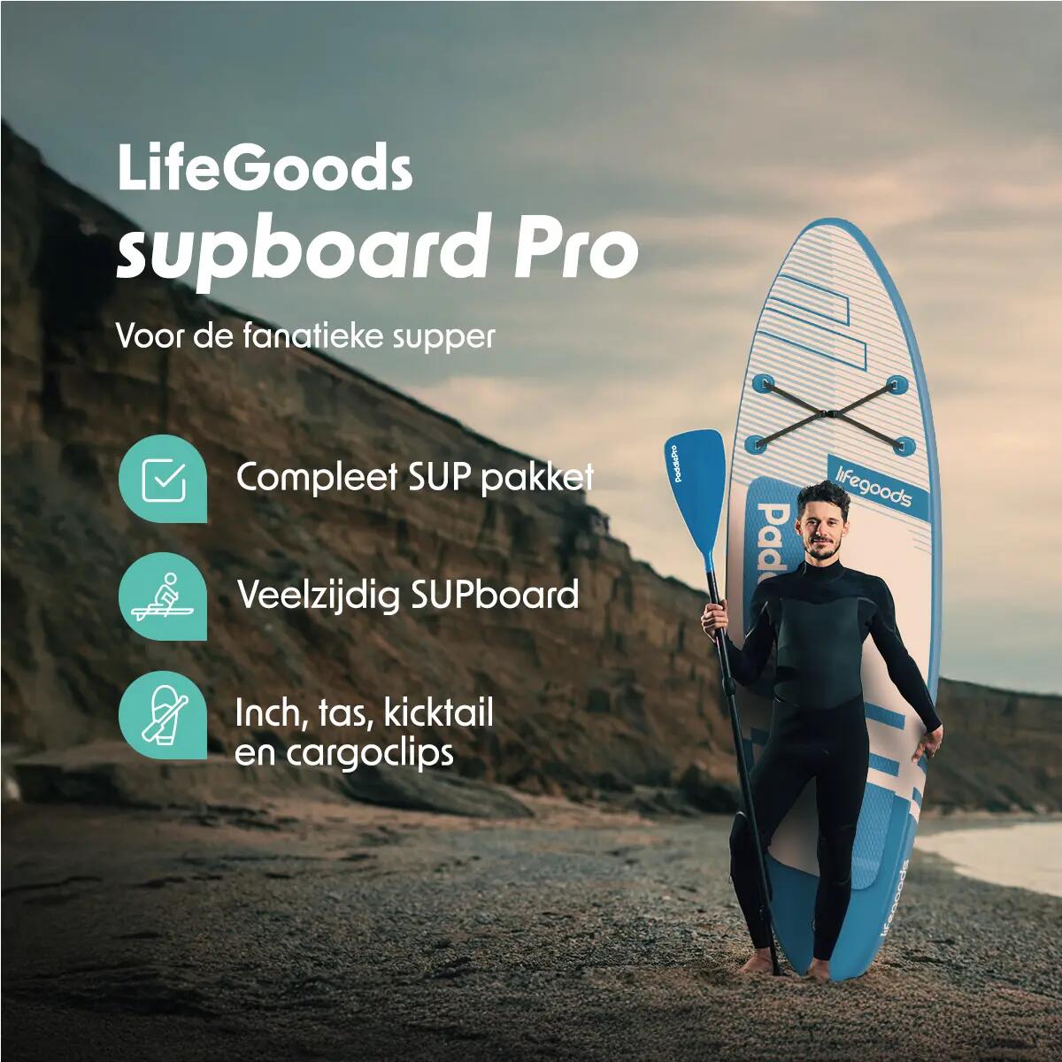 PaddlePro SUP Board Pro - opblaasbaar - 320cm - max 150kg - Lichtblauw 2/10