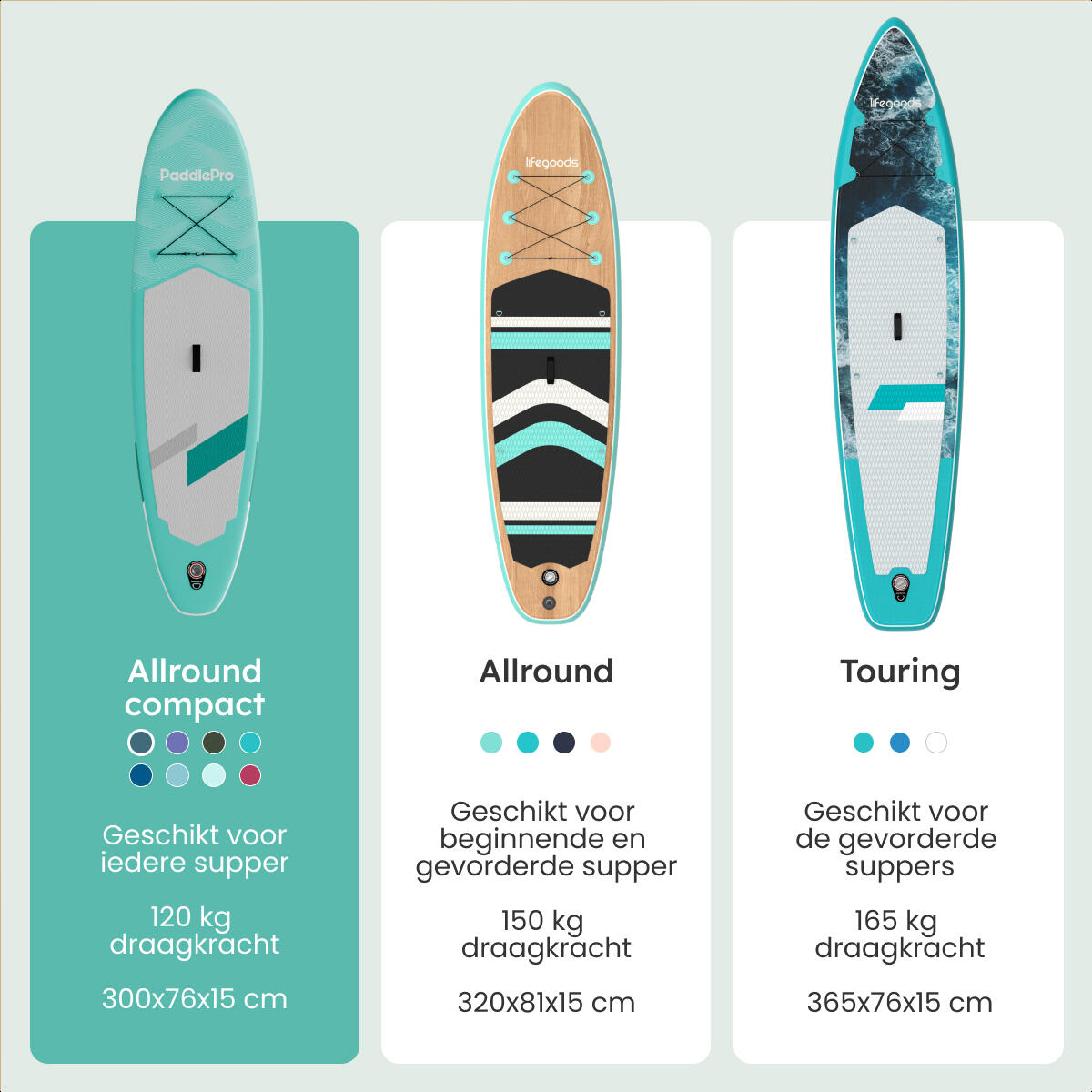 SUP Board Allround Compact - met zitje - 300cm - max 100kg - beginners - Groen 4/10