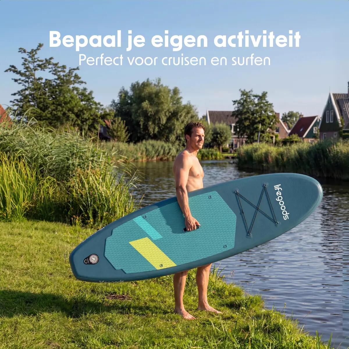 SUP Board Allround Compact - met zitje - 300cm - max 100kg - beginners - Cyaan 3/10