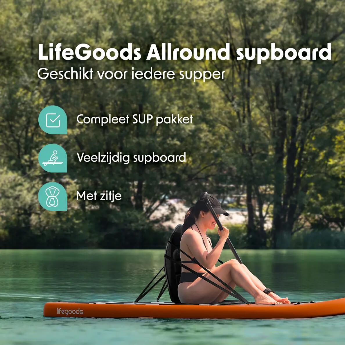 PaddlePro SUP Board - met zitje - opblaasbaar - 320cm - max 150kg - Oranje 2/10