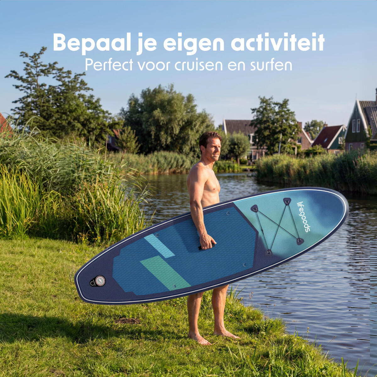 SUP Board Allround Compact - met zitje - 300cm - max 100kg - beginners - Blauw 3/10
