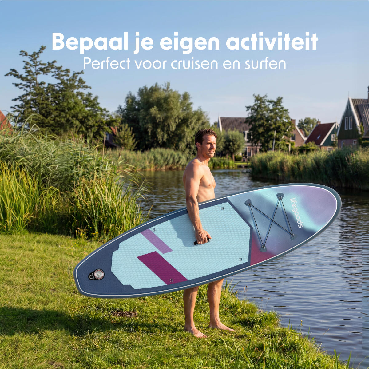 SUP Board Allround Compact - 300cm - max 100kg - beginners - Blauw/Paars 3/10