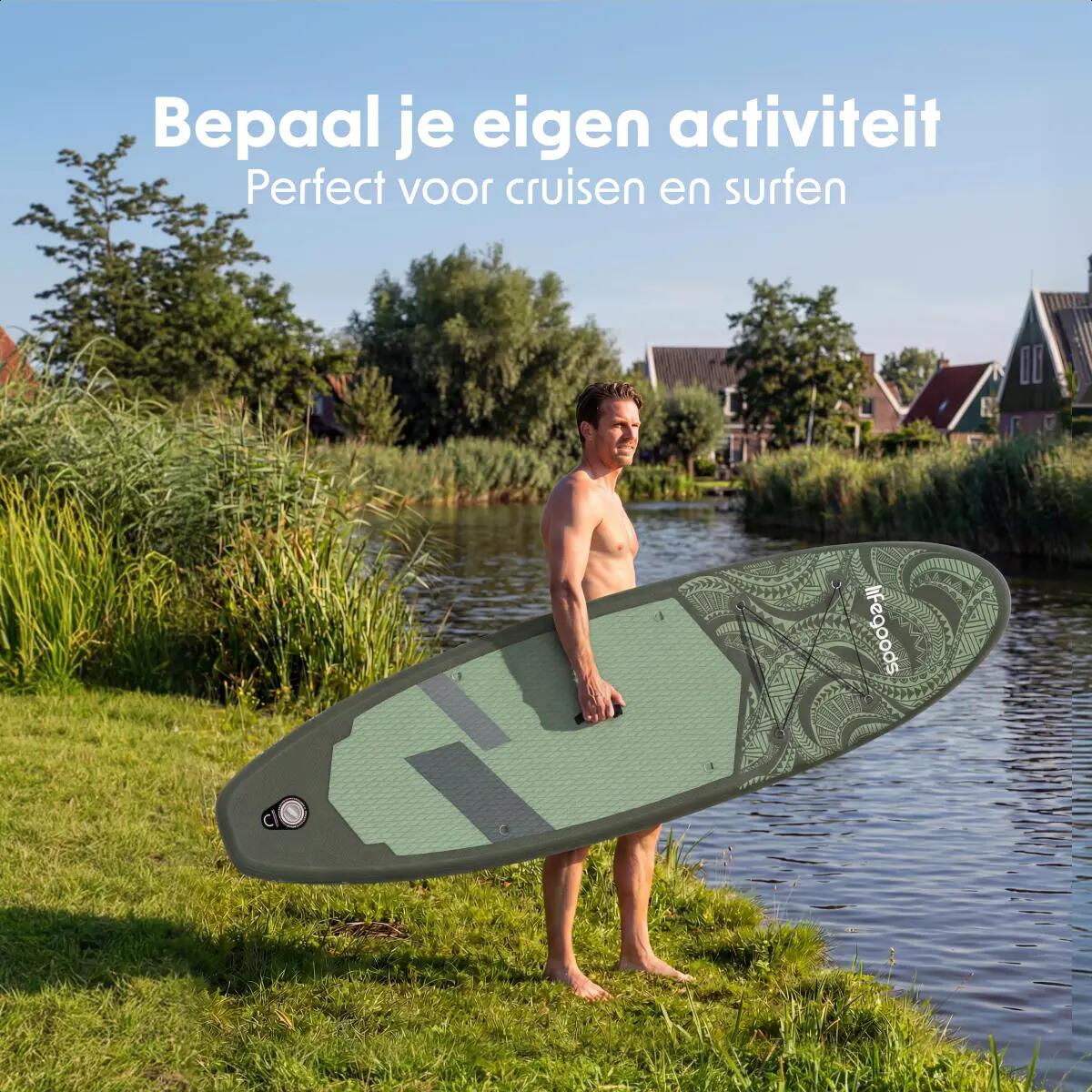 SUP Board Allround Compact - met zitje - 300cm - max 100kg - beginners - Groen 3/10