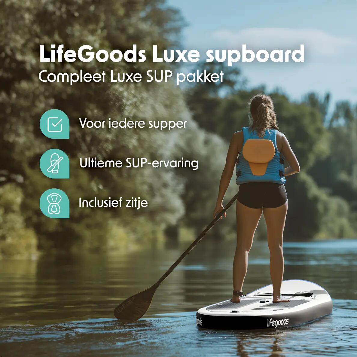 PaddlePro SUP Board - met zitje - opblaasbaar - 320cm - max 150kg - Zwart 2/10