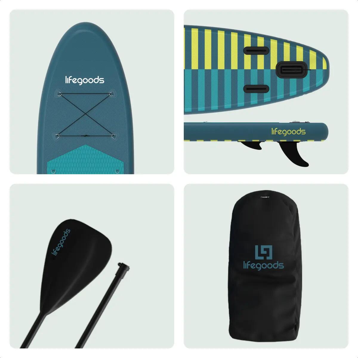 SUP Board Allround Compact - met zitje - 300cm - max 100kg - beginners - Cyaan 10/10