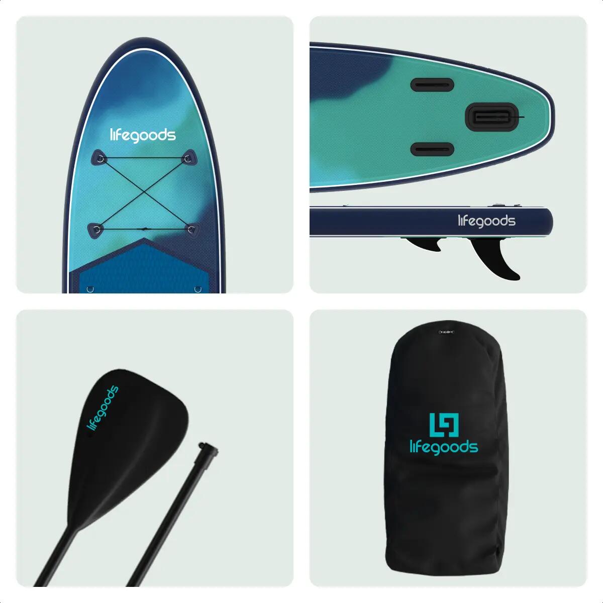 SUP Board Allround Compact - met zitje - 300cm - max 100kg - beginners - Blauw 10/10
