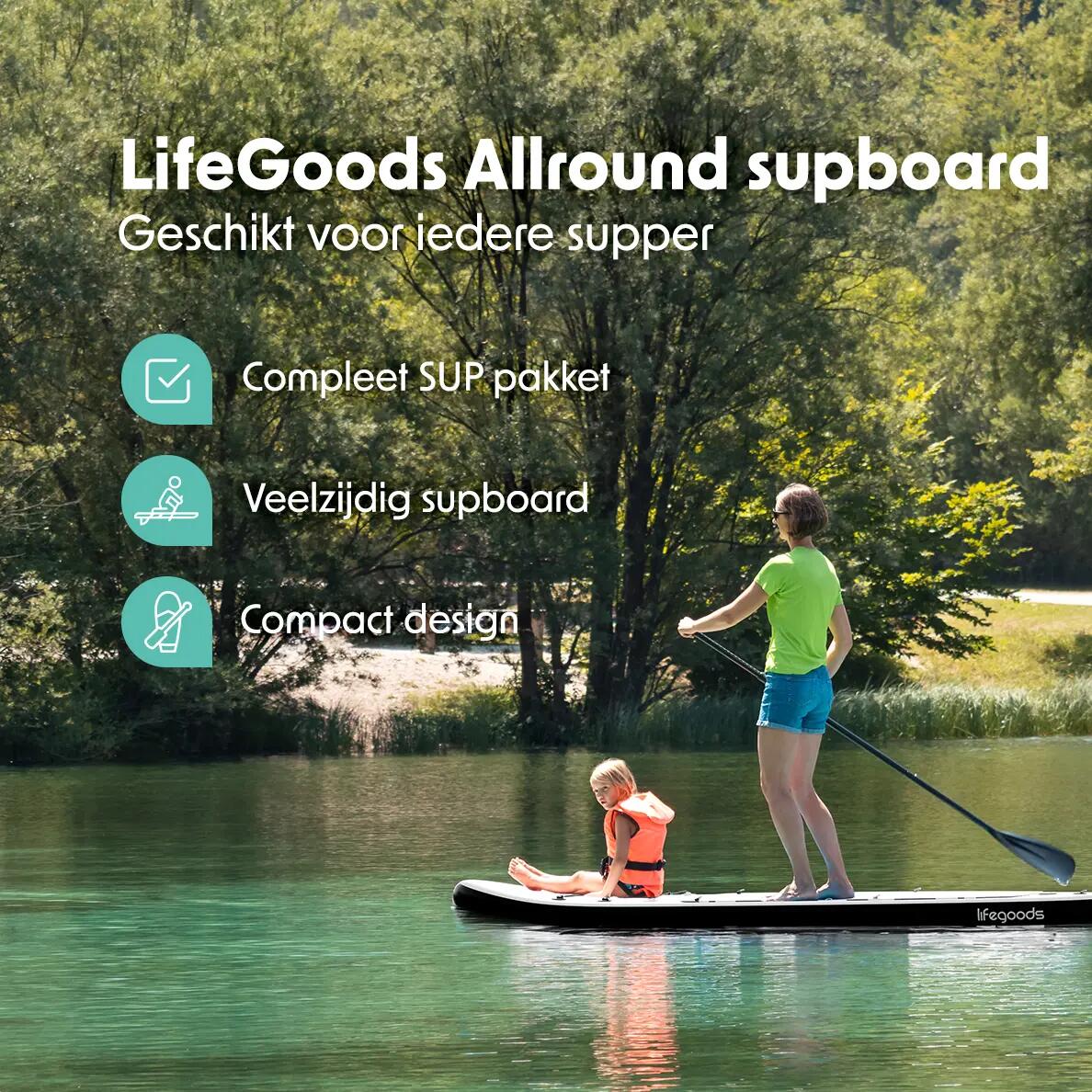 PaddlePro SUP Board - opblaasbaar - 320cm - max 150kg - Zwart 2/10