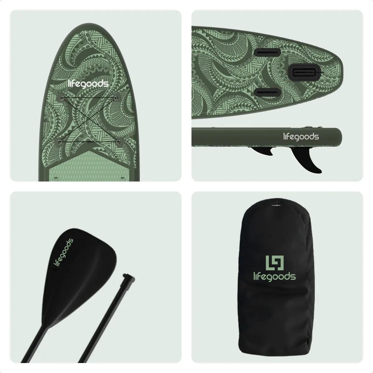 SUP Board Allround Compact - met zitje - 300cm - max 100kg - beginners - Groen 10/10