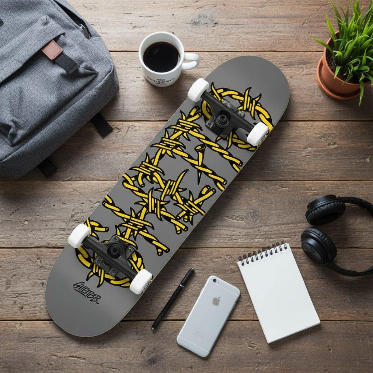 Skateboard Ghettoblaster para empezar Barded Wire gris 7.87" 9/11