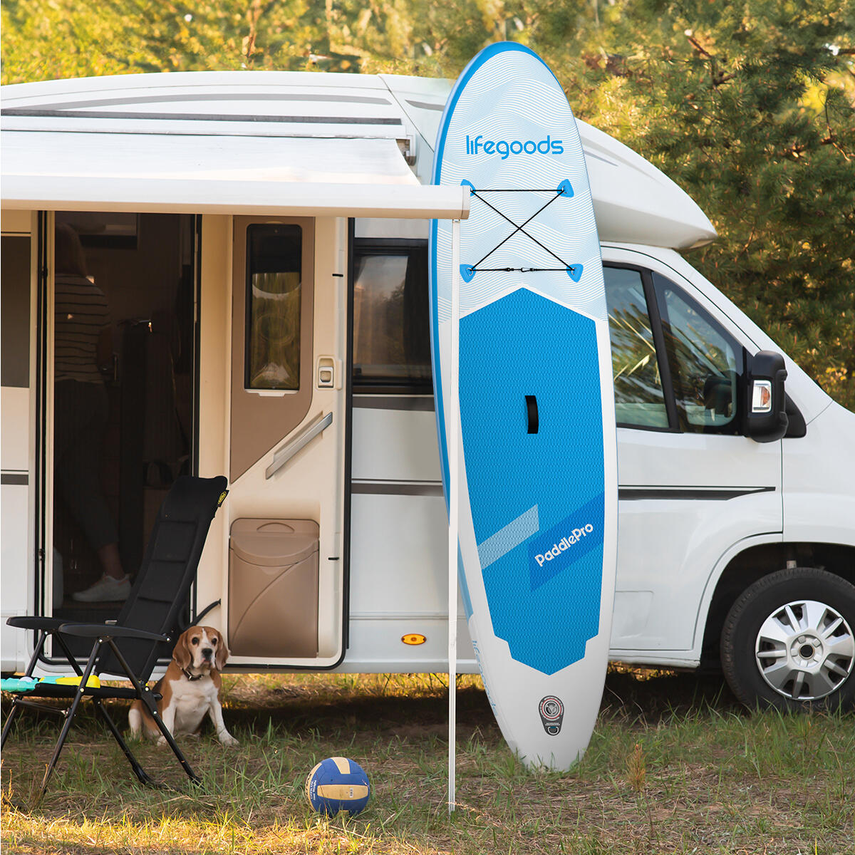 SUP Board Allround Compact - 300cm - max 100kg - beginners - Wit/Lichtblauw 8/10