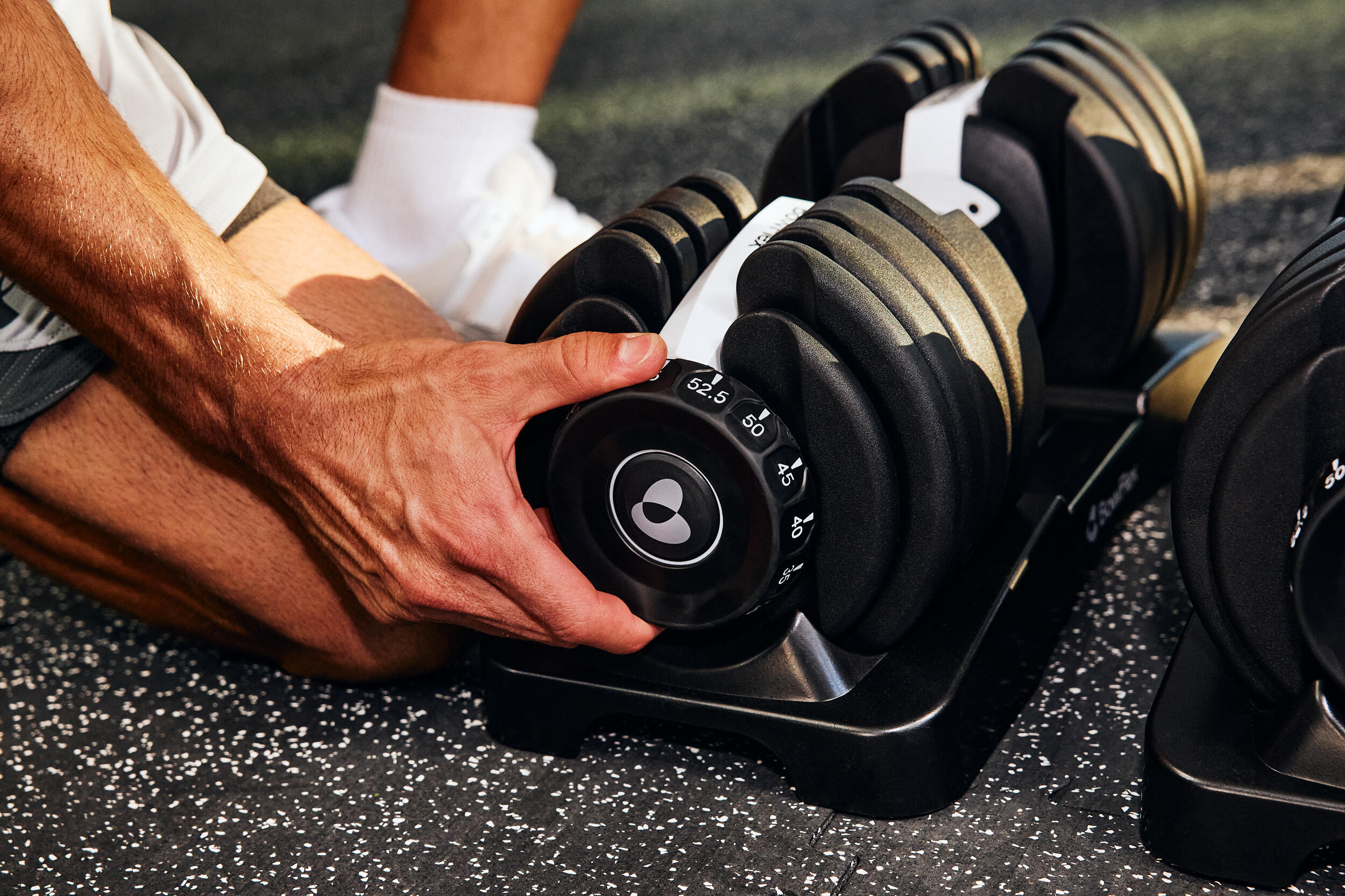 Halteres ajustáveis 2-24 kg com seleção rápida para treino em casa 9/10