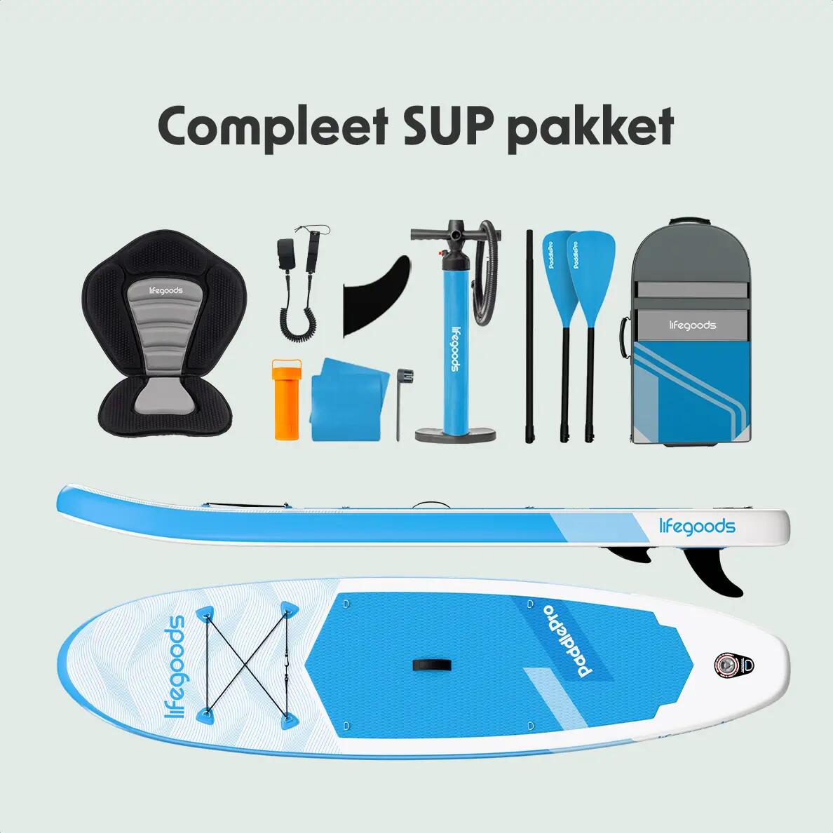 SUP Board Allround Compact - met zitje - 300cm - max 100kg - beginners 8/8