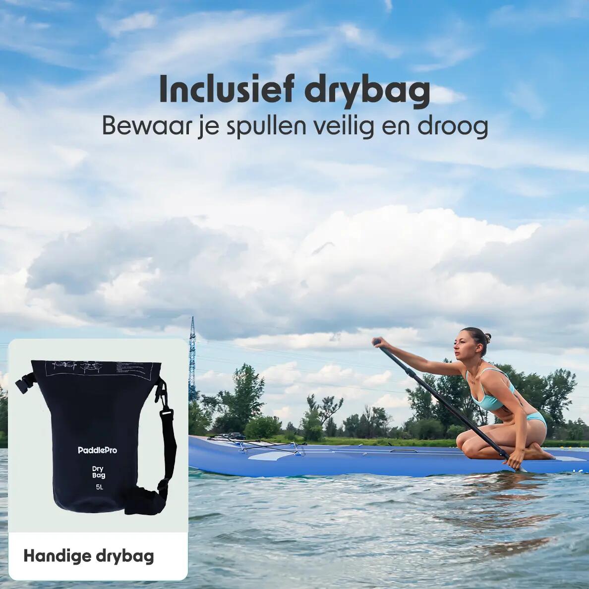 PaddlePro SUP Board - met zitje - opblaasbaar - 320cm - max 150kg - Blauw 6/10