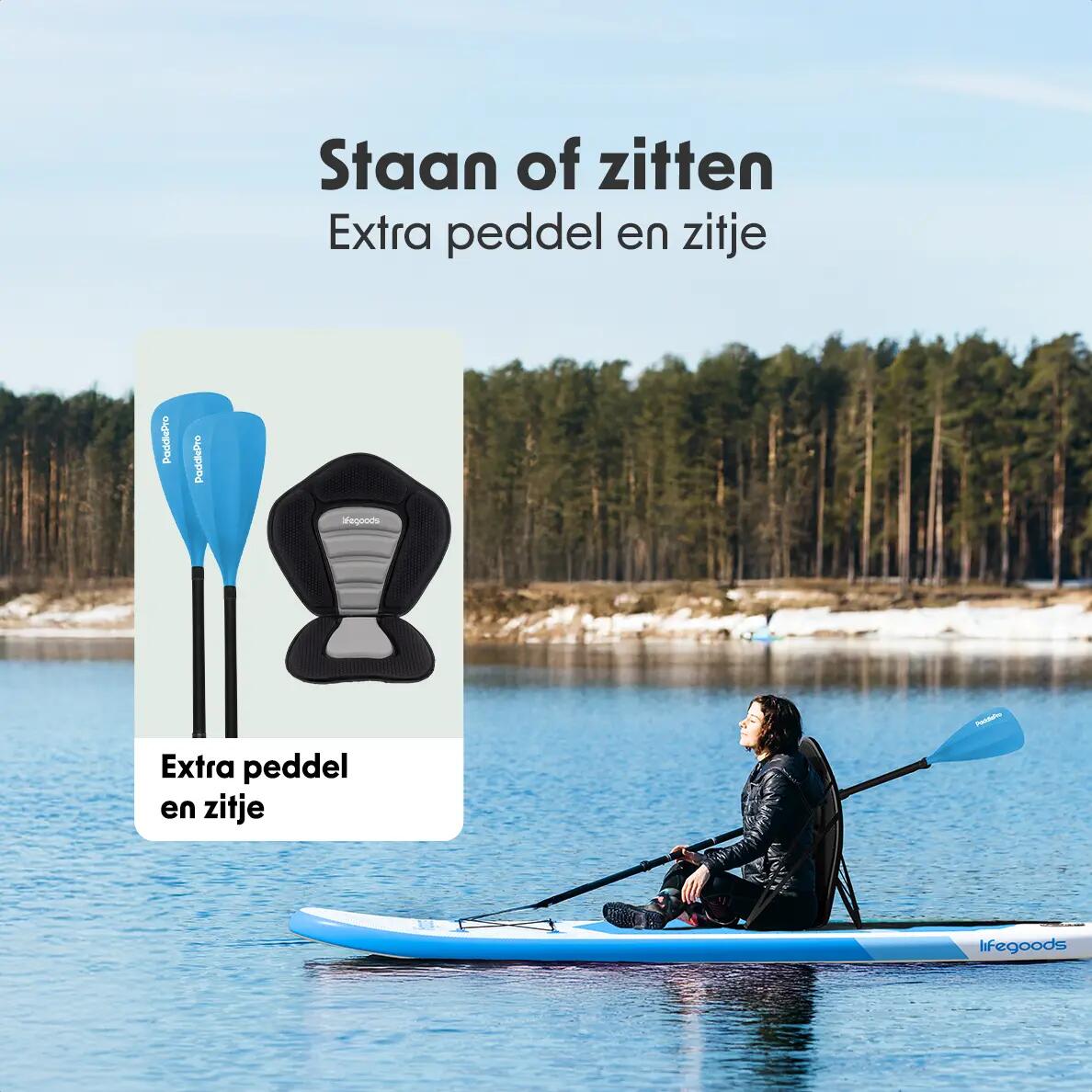 SUP Board Allround Compact - met zitje - 300cm - max 100kg - beginners 3/8