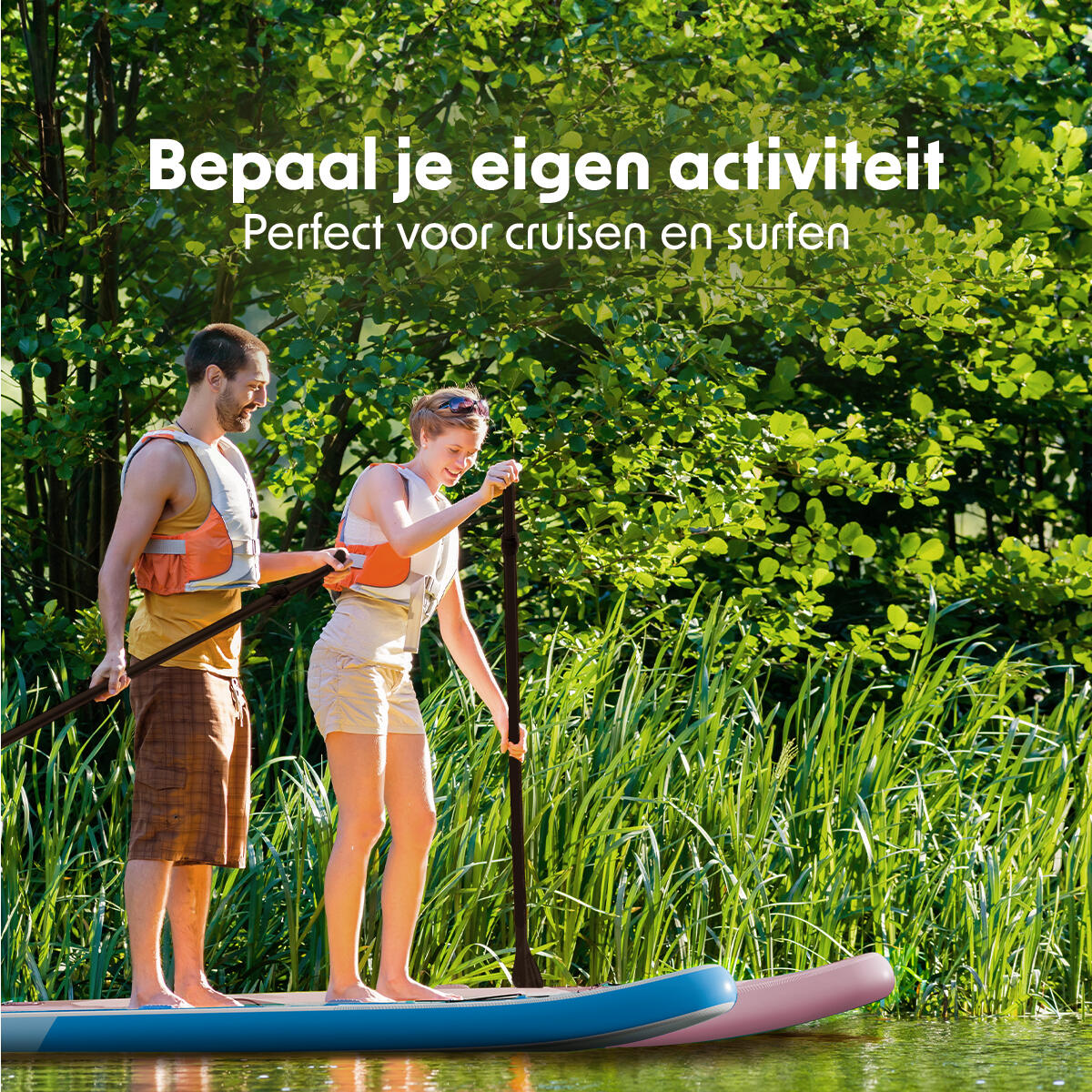 SUP Board Allround Compact - 300cm - max 100kg - beginners - Wit/Lichtblauw 3/10
