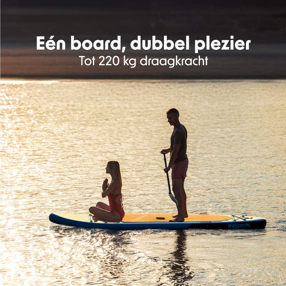 SUP Board Tandem - complete set - 381cm - max 220kg - 2 personen - Wit/Zwart 3/8