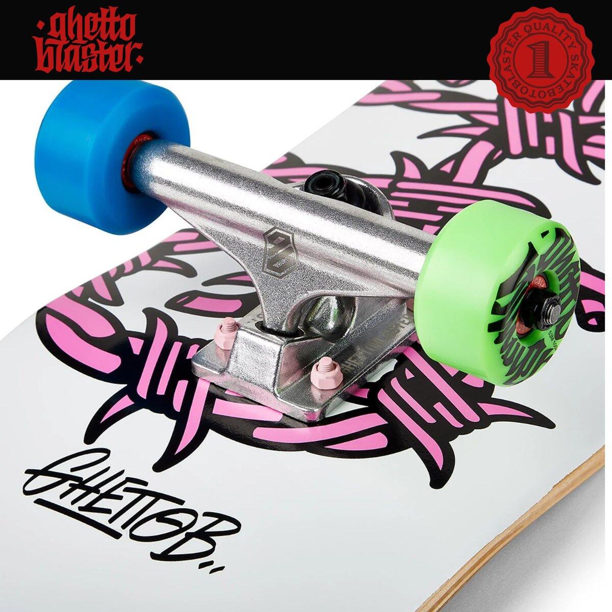 Skateboard Ghettoblaster para empezar Barded Wire Rosa 8.125" 7/11