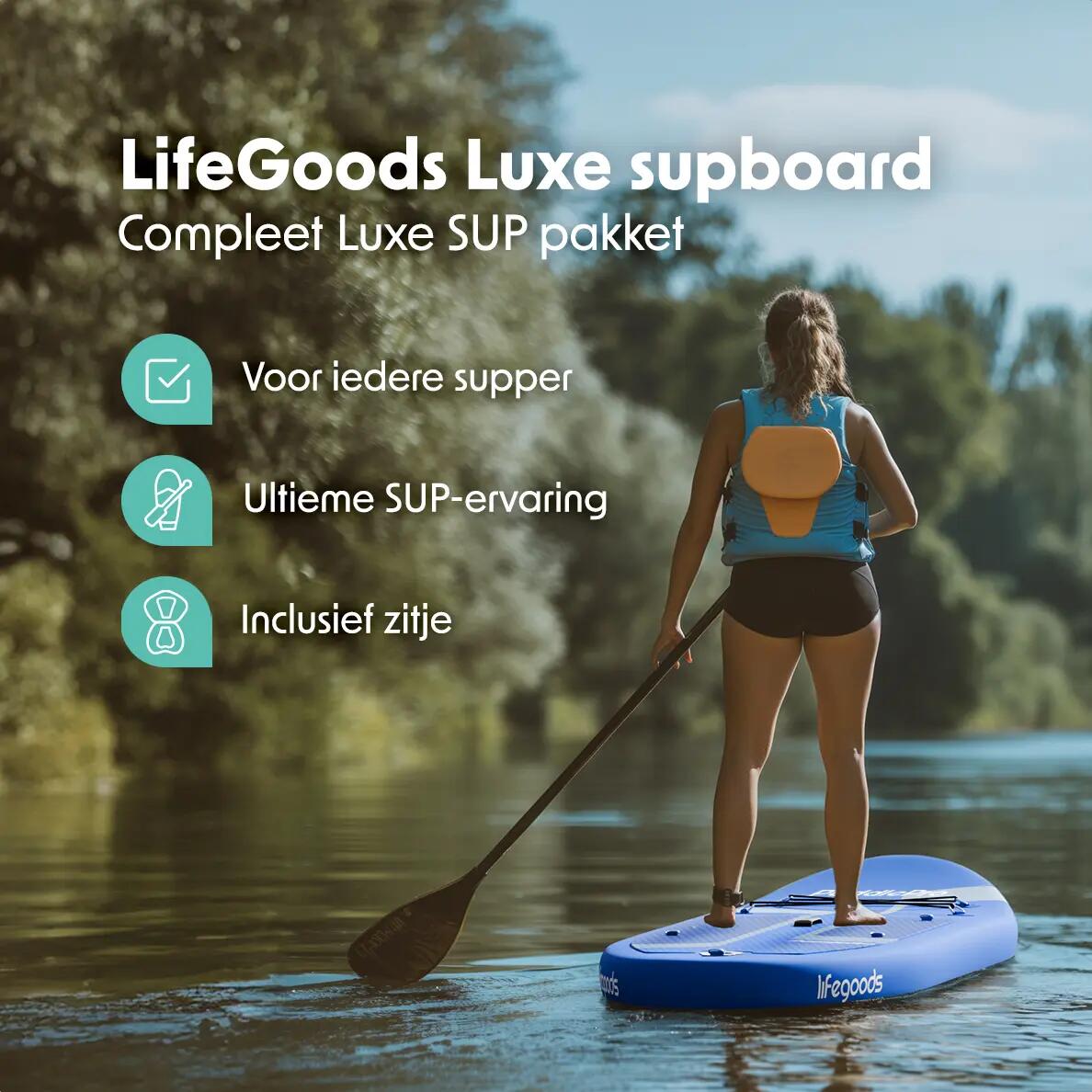 PaddlePro SUP Board - met zitje - opblaasbaar - 320cm - max 150kg - Blauw 2/10
