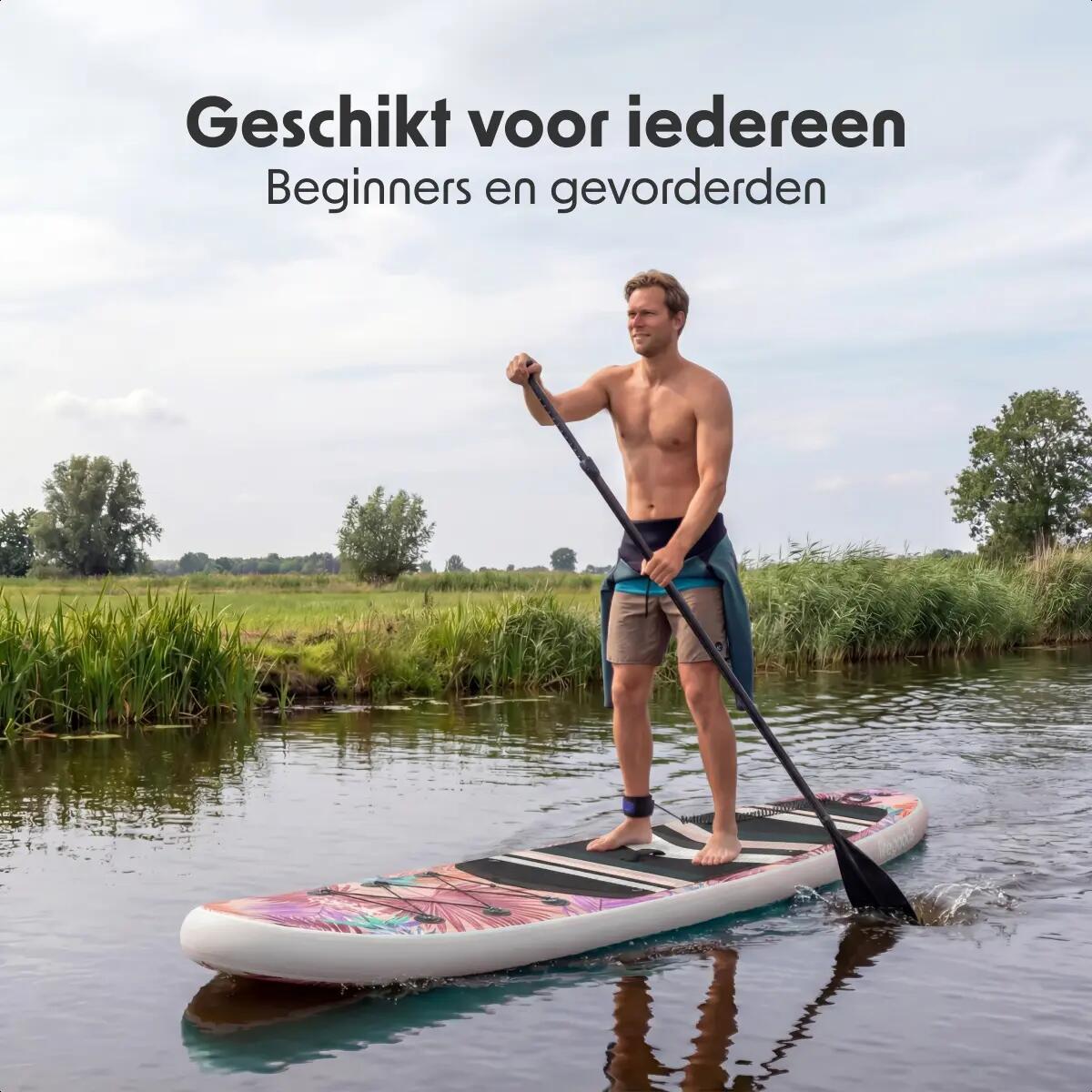 PaddlePro SUP Board - opblaasbaar - 320cm - max 150kg - Tropical Roze 3/10