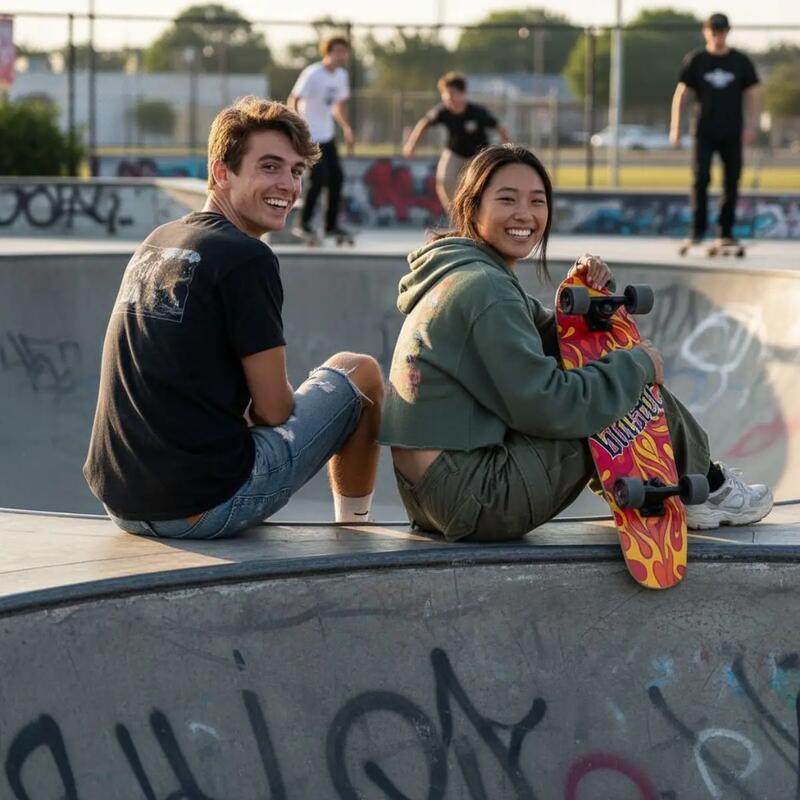 Skateboard complet Cruiser skateboard Flame 28"
