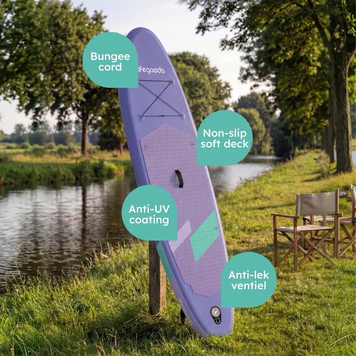 SUP Board Allround Compact - met zitje - 300cm - max 100kg - beginners - Paars 8/10
