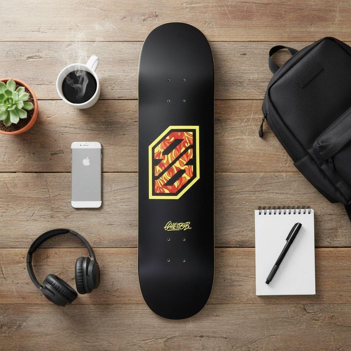 Tabla de Skateboard Ghettoblaster Preengomada Amarillo Llama 8.125" 8/11