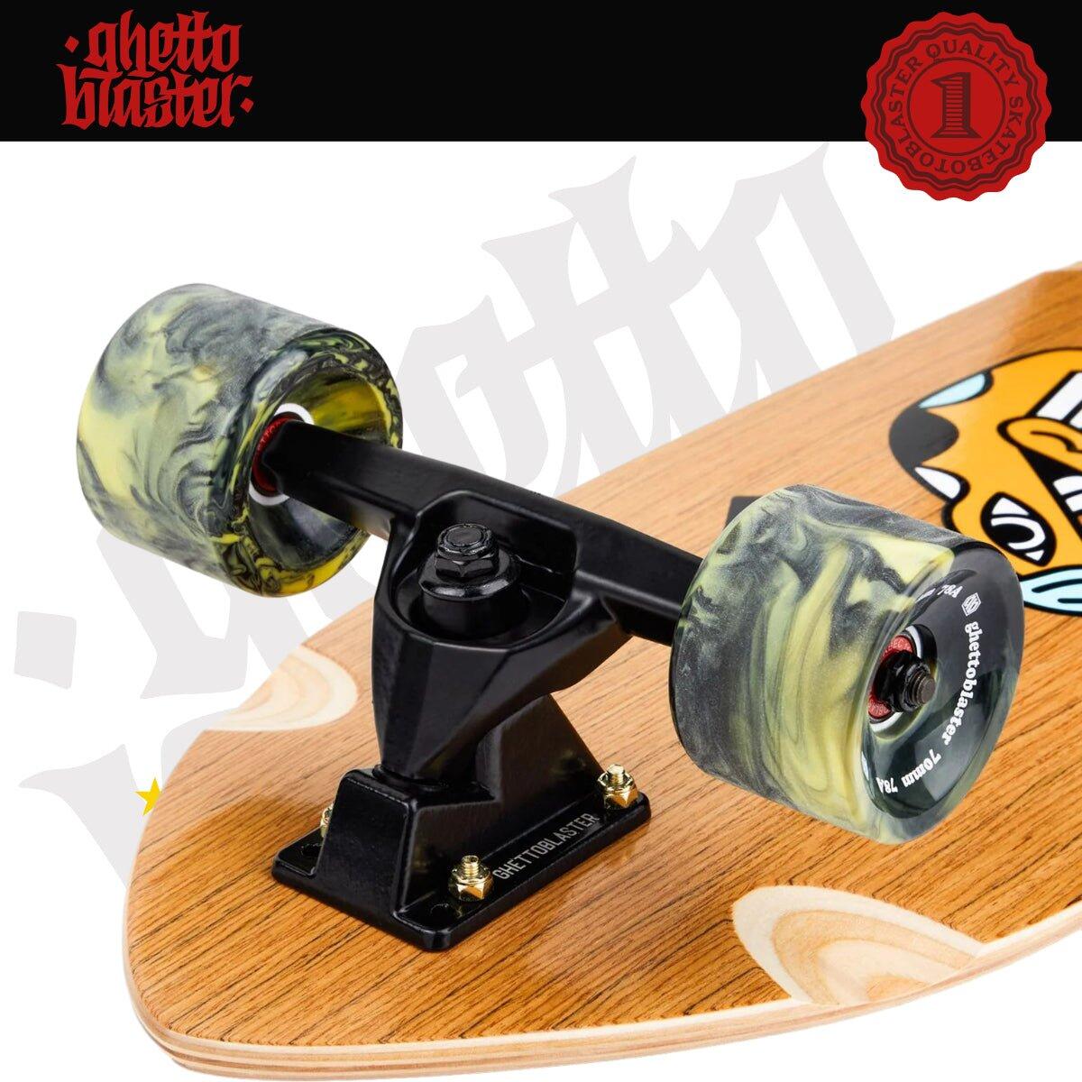 Skateboard Ghettoblaster Surfskate Cabeza de Serpiente de Teca 30" 9.75" 7/11