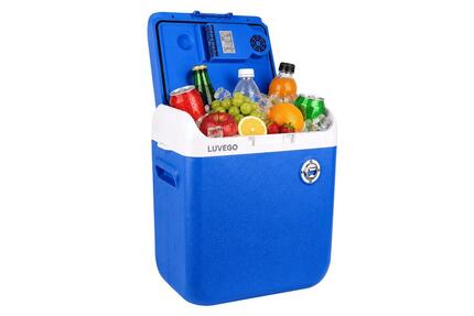 Glacière électrique 30 L - Écran numérique - Enceinte Bluetooth - Bleu foncé