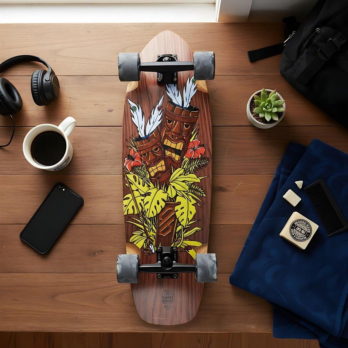 Patineta Ghettoblaster Surfskate Tiki Token Mogano 32" 9.875" 9/11