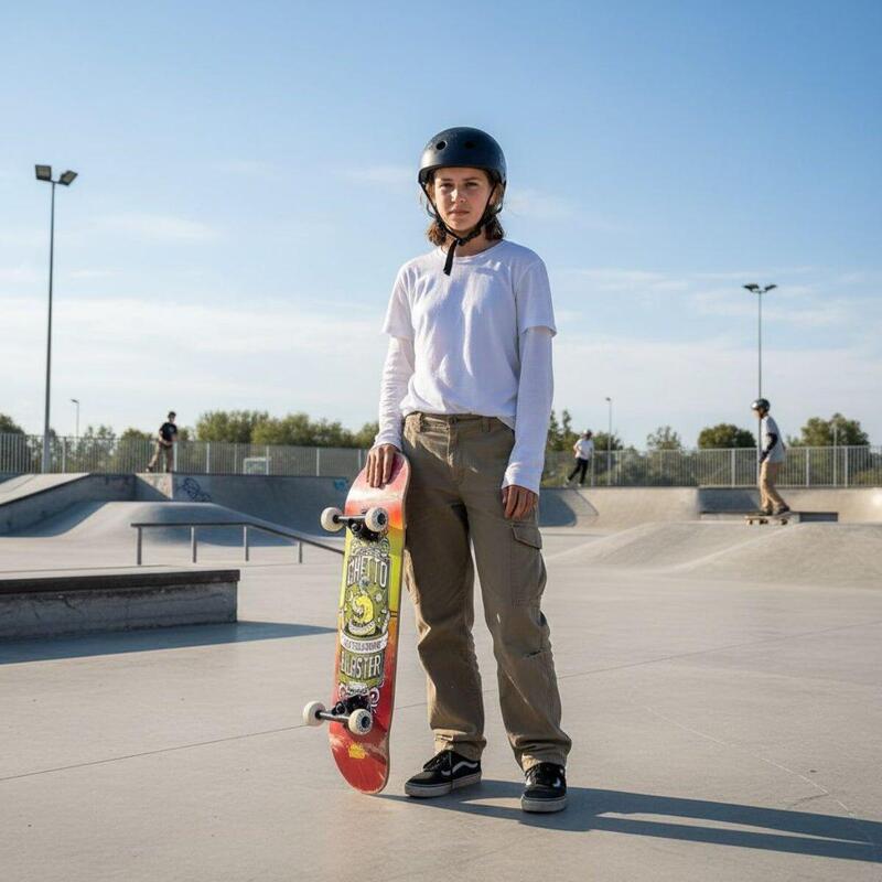 Skate pentru început Skull roșu galben 8.0"