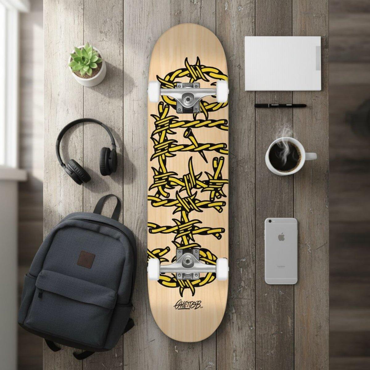 Skateboard Ghettoblaster pour commencer Barbed Wire Naturel 8.375" 9/11