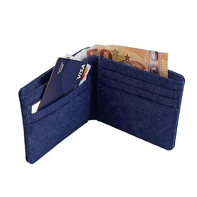 Portofel din pânză cu blocare RFID navy