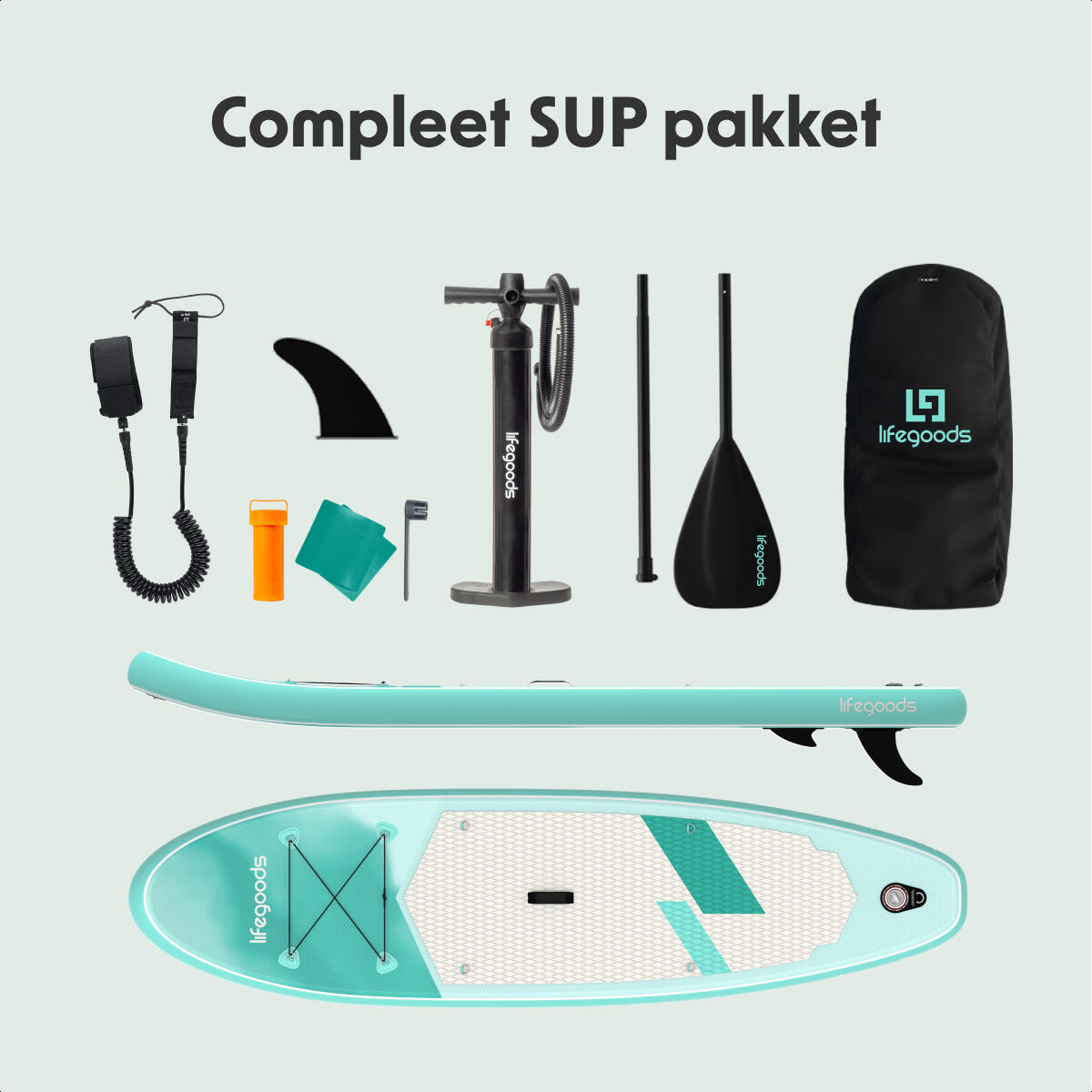 SUP Board Allround Compact - 300cm - max 100kg - beginners - Mintgroen 9/10