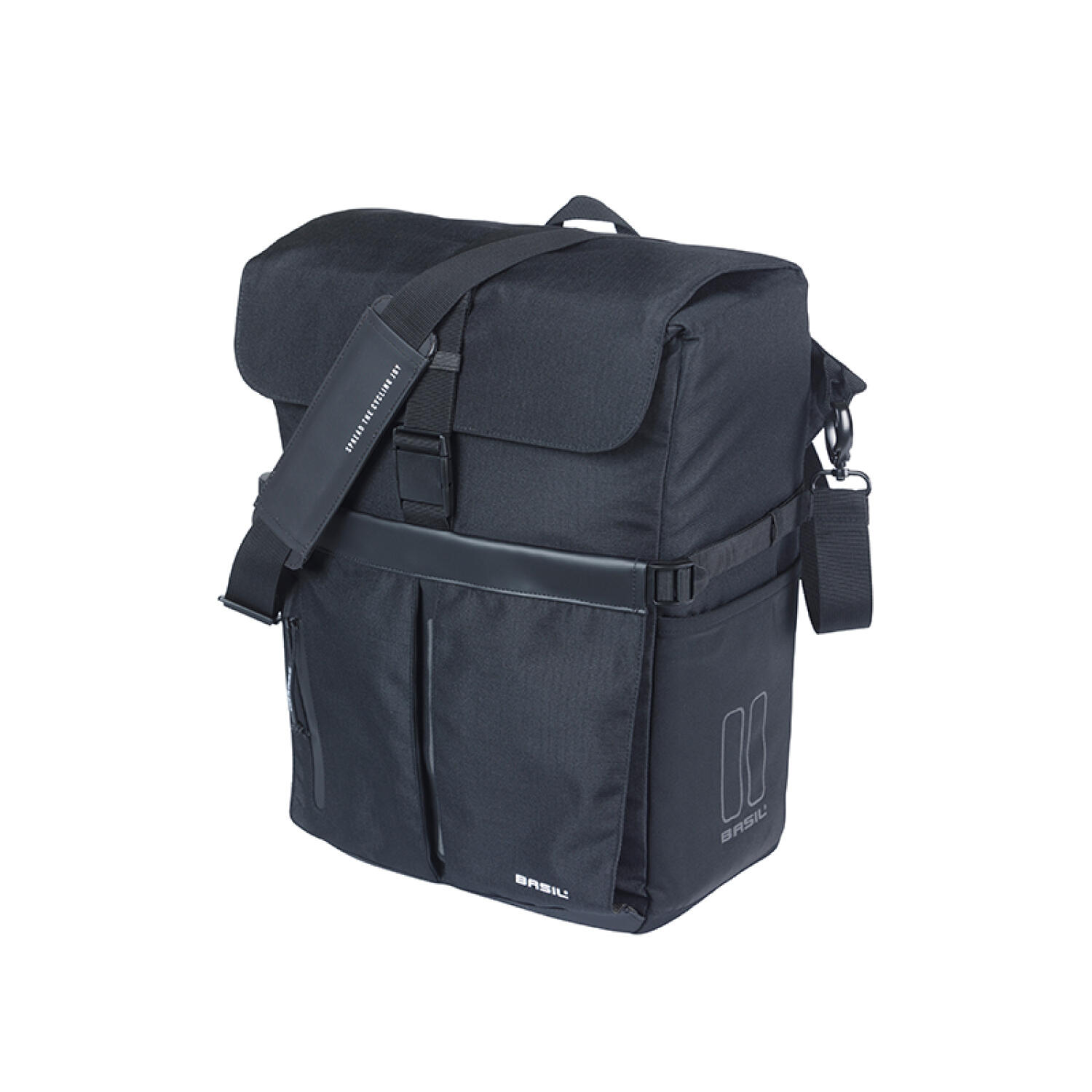 Basil Move Einzelpacktasche MIK Studs 15 Liter - schwarze Einzeltasche mit La... 1/4