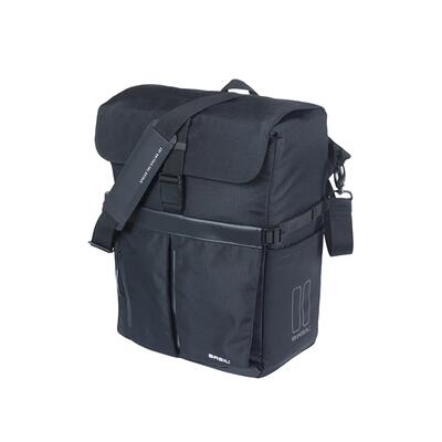 Basil move mik-studs enkelvoudige tas 15 liter - zwarte tas met laptopvak
