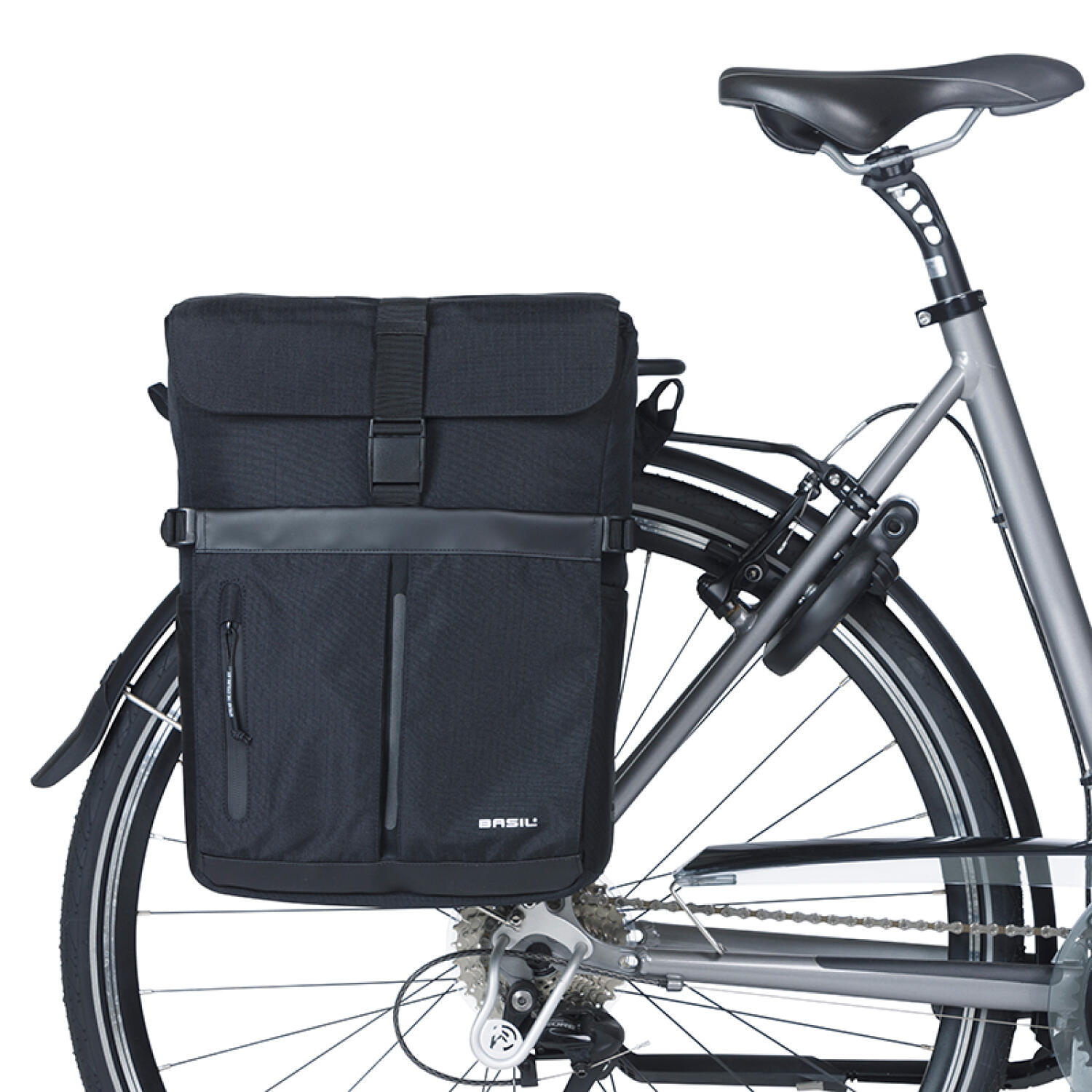 Basil Move Einzelpacktasche MIK Studs 15 Liter - schwarze Einzeltasche mit La... 3/4