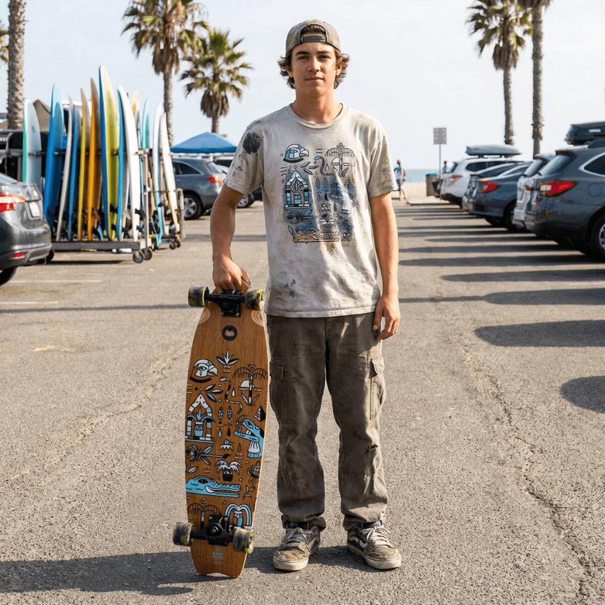 Skateboard Cruiser Ghettoblaster Teck Geroglific Fidh queue 33" -9,5" 10/11